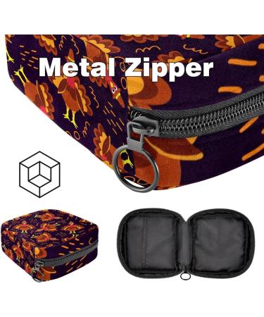 Women's Storage Pocket for Menstrual Cup & Makeup - Travel Organizer | Big Capacity | Colorful Pumpkin Sunflower Design | Perfect for Thanksgiving - 4.7x6.6x6.6 in - Buy Online on GoSupps.com