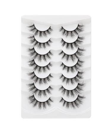 Cat Eye Faux Mink Fluffy 3D Volume Wispy Eyelashes - 7 Pair Pack by Lanflower - Buy Online on GoSupps.com