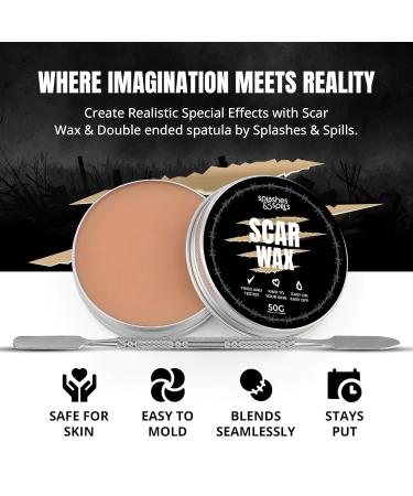 Professional Grade Scar Wax - SFX Makeup Kit for Halloween & Cosplay - Vegan & Cruelty-Free Special Effects Makeup - 50g - Buy Online on GoSupps.com
