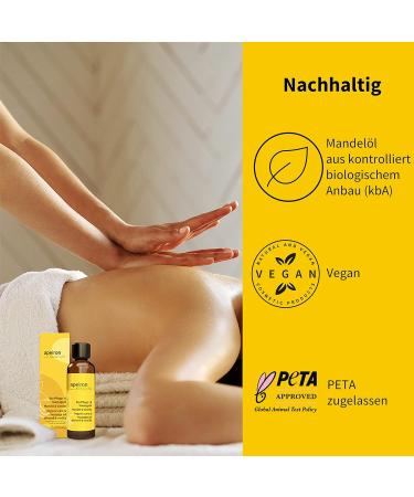 Organic Massage Oil 75ml - Relaxing Almond & Vanilla Fragrance - Nourishing Body Oil with Valuable Minerals & Vitamins - Buy Online on GoSupps.com