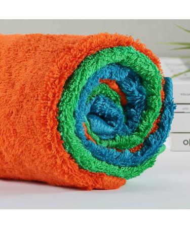 Chiicol Cotton Wash Cloths - Absorbent Bath Towels for Body and Face - Bulk Hotel Towels for Bathroom - Durable Soft Bath Rags - Multicolor - Buy Online on GoSupps.com