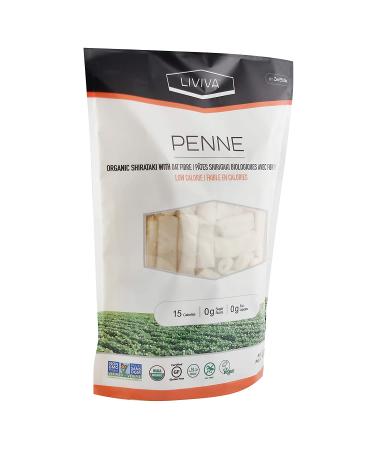 Liviva Organic Shirataki Oat Fiber Penne - Low Calorie Pasta, 400g - Buy Online on GoSupps.com