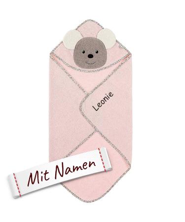Sterntaler Mabel hooded towel embroidered for baby & children bathing towel bath towel/children's bath towel with hood girl 80x80 cm soft pink mouse motif 80x80 mabel soft pink motif