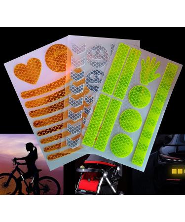 Reflective Helmet Stickers for Bikes, Motorcycles, Strollers - 47 pcs (3 Pack, 6.7 x 4.1 Inches) - Buy Online on GoSupps.com
