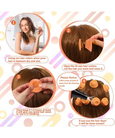 40-Piece Silicone Curlers - Overnight Magic Hair Curlers Without Heat for Long & Short Hair (Orange) - Buy Online on GoSupps.com