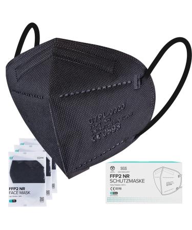 Connexions FFP2 / KN95 mask black CE0598-certification EN149: 2001+A1: 2009 5-layer filter efficiency respiratory protection (20 pieces / boxes with individual packaging) black