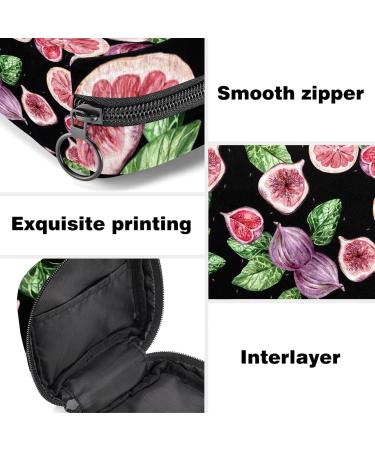 Fruit Fig Leaf Pattern Women's Portable Period Bag | Menstrual Cup Storage & Breastfeeding Insert Holder Perfect for Teens & Girls - Buy Online on GoSupps.com