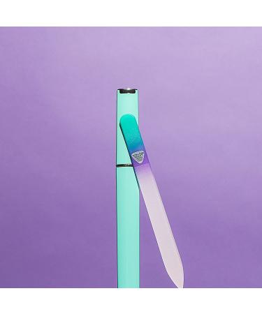 Bona Fide Beauty Czech Glass Nail File with Case - Pastel Aqua/Violet | Manicure Fingernail File for Natural Nails - Expert Precision Filing and Smooth Finish - Buy Online on GoSupps.com