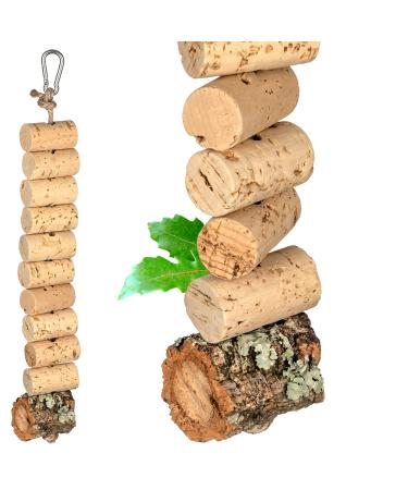 Chain for nibbling made of natural cork | Nibble chain made of cork | Bird swing for nibbling | Thermally disinfected