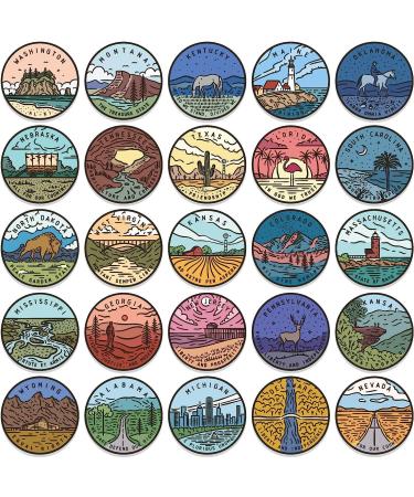 US States Stickers - 50Pcs USA State Decals Waterproof Stickers for Guitar Phone Scrapbook Water Bottle Suitable for Teens Adults - Buy Online on GoSupps.com