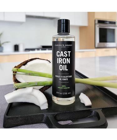 CARON & DOUCET Cast Iron Cleaning & Conditioning Set - Seasoning Oil & Cleaning Soap (8 oz each) | 100% Plant-Based for Washing, Restoring & Seasoning Skillets, Pans, & Grills - Buy Online on GoSupps.com