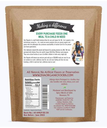 Jiva Organics Organic Pure Amla Berry Powder 1.25 lb - Food Grade Non-GMO for Cooking & Beauty - Hair Growth Immunity & Digestion Support - Buy Online on GoSupps.com
