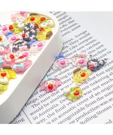 30PCS Kawaii Resin Nail Art Charms Cute Animals Jelly Gummy Sweet Candy 3D Nail Decoration Accessories for DIY