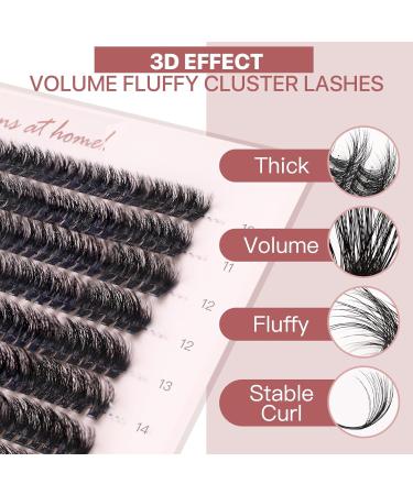 Pretty Memory 360Pcs Fluffy Cluster Lashes - 40D/60D Thick Mink Eyelash Extensions 10-16mm - 3D Effect DIY Eyelash Clusters (CC Curl) - International Shipping - Buy Online on GoSupps.com