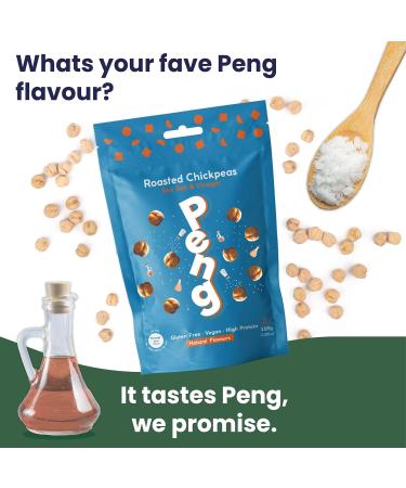Peng Roasted Chickpeas Snack (110g) - Plant-Based High Protein Sea Salt & Vinegar Flavor - Buy Online on GoSupps.com