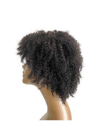 Buy Boccte Afro Kinky Curly Human Hair Short Wigs for Black Women | 8 Inch Kinky Bob Wig | Glueless Brazilian Curly Wigs | Natural Color | No Lace Front Wear & Go - Buy Online on GoSupps.com