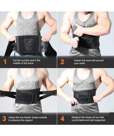 Back Brace for Men & Women - Lumbar Support Posture Corrector Pain Relief for Sciatica & Scoliosis - Adjustable Straps (Large - Buy Online on GoSupps.com