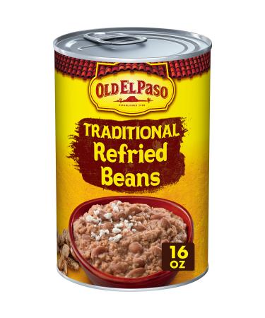 Old El Paso Traditional Refried Beans, 16 oz. (Pack of 12) 16 Ounce (Pack of 12)