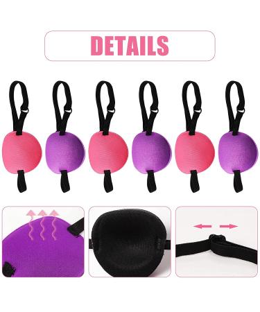 6-Piece Adjustable Eye Patch Set for Lazy Eye | Elastic Eye Masks for Adults & Kids - Rose Red and Purple - Buy Online on GoSupps.com