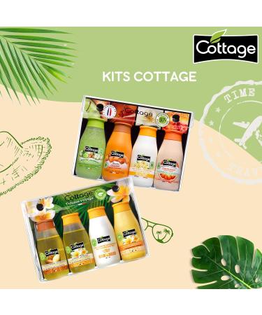 Cottage Travel Kit Shower Gel Scrub + Shower Gel Milk + Moisturizing Body Lotion + Gentle Shampoo 97% Natural Ingredients - Buy Online on GoSupps.com