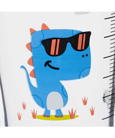Buy Relaxdays Dinosaur Motif Children's Glasses Set of 2 400ml with Handle Lid & Straw | Perfect Drinking Glasses for Kids - Buy Online on GoSupps.com