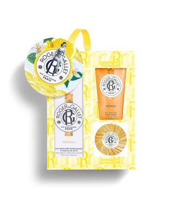 Roger & Gallet Neroli Gift Set | 3.4 fl oz Spray | 1.7 fl oz Soap | 1.7 fl oz Shower Gel Orange 3 Piece Set