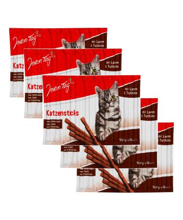Every day cat sticks & caustic with lamb & turkey 10 x 5g |Supplementary feed without added sugar & dyes (5 lamb & Truthan) Lamb & Truthan 5