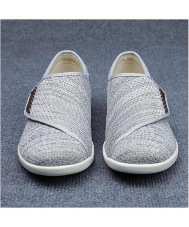 DITESABE Womens Stylish Diabetic Elderly Shoes Extra Wide Widths Walking Edema Sneakers Adjustable Strap Easy On/Off with Air Cushion and Breathable Mesh for Support Swollen Feet