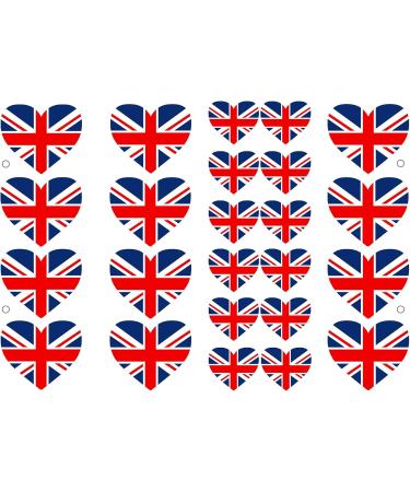 12 Edible Flag Design Cake Decorations Plus 12 Smaller Heart Toppers: UK Flag - Buy Online on GoSupps.com