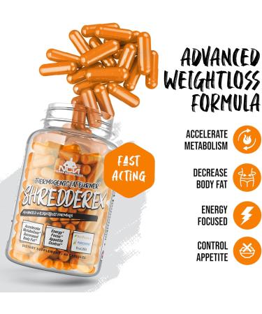 SHREDDEREX Thermogenic Weight Loss Supplement - Metabolism Booster for Men & Women - 60 Capsules - Buy Online on GoSupps.com