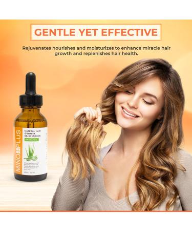 Mino Plus Natural Hair Growth Serum - 60ml / 2fl oz For Longer Stronger Thicker Fuller Hair - Formulated to Prevent Hair Loss Hair Fall with Aloe Vera - Buy Online on GoSupps.com