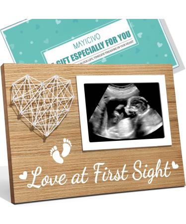 New Mom Gifts Baby Ultrasound Picture Frame Sonogram Keepsake Frame, Christmas Pregnancy Gifts for First Time Mom Dad, Pregnancy Announcements Gender Reveal Baby Shower Gifts Nursery Decor-4x6 Photo