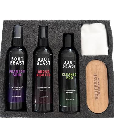 Boot Beast - 5 In 1 Boot/ Trainer Care Sport Gift Set - Cleaner Deodouriser Stain and water protector + Brush and Towel. Perfect for muddy and wet sports - Buy Online on GoSupps.com