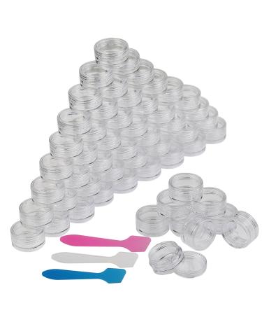 57Tlg empty D schen Set Lanmok 5g 5G cosmetic container Cremedosis screw lid doses gel crucible with 3 Series Mini Spatel for DIY Nail Art Strass makeup storage