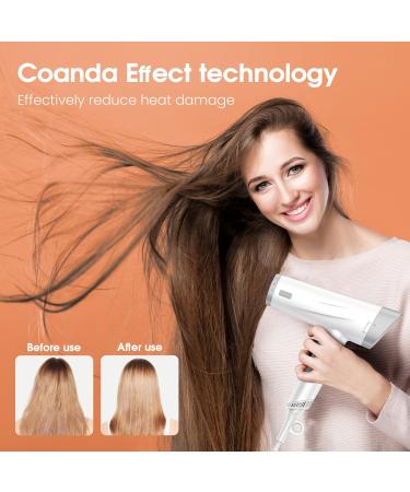 Fentgo High Speed Ionic Hair Dryer - 1875W Professional Blow Dryer with Diffuser | Lightweight & Fast Drying for Women & Men - 110 000 RPM AC Motor - Buy Online on GoSupps.com