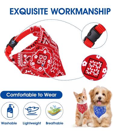 Molain 4 Pcs Cat Collars with Removable Bohemia Bow Tie Bandana Pet Collars Dog Bandana Cat Bandana Adjustable Bandana for Cats Dogs Puppy Pets Cat Accessories(Red Blue Black Pink) 4 Colors Pet Bandana - Buy Online on GoSupps.com