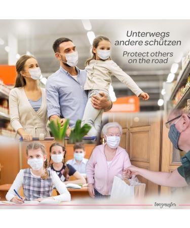 Dance Pattern Washable Cotton Masks for Kids & Adults - 2-Layer Nose Bracket & Filter Bag - Oeko-Tex Standard 100 - White S (1 Pack) - Buy Online on GoSupps.com