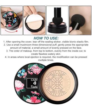 Mushroom Head Air Cushion CC Cream BB Cream Moisturizing Concealer Moisturizing BB Cream Makeup Base Long Lasting Nude Makeup with Mushroom Makeup Sponge Base Primer (Natural) - Buy Online on GoSupps.com