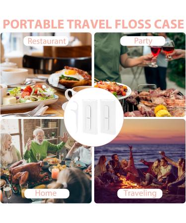 AndiBro Portable Dental Floss Boxes - 2 Pack Refillable Dental Floss Picks for Travel | Essential Mouth Care Tool for Tooth Cleaning (White) - Buy Online on GoSupps.com