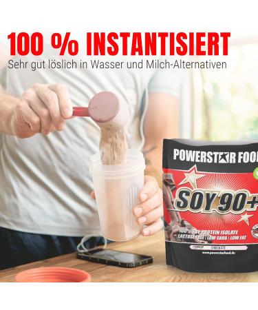Powerstar Soy 90+ | 1kg Soy Protein Isolate | Vegan & Lactose-Free | Sugar-Free | 93% Protein | Made in Germany | Plant-Based Protein Powder - Banana Flavor - Buy Online on GoSupps.com