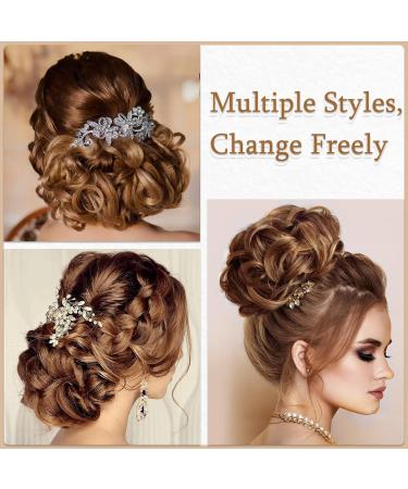 Sofeiyan Messy Bun Hair Piece Wavy Curly Extension in Golden Brown - Women's Drawstring Ponytail Chignon Clip-In Combs - Buy Online on GoSupps.com