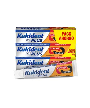 Kukident Plus Lot de 3 adh sifs double action pour proth ses dentaires