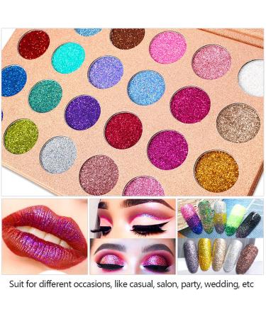 Delanci Glitter Eyeshadow Palette - 24 Highly Pigmented Neon Colors | Gold Blue Red Pink - International Shipping Available - Buy Online on GoSupps.com