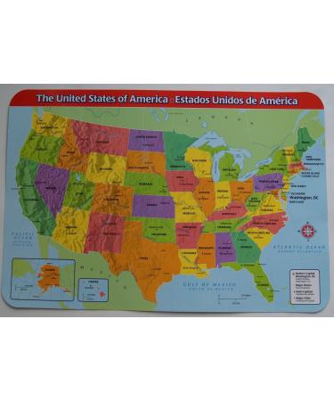 United States (USA) Laminated Placemat - Learn Geography at Mealtime!