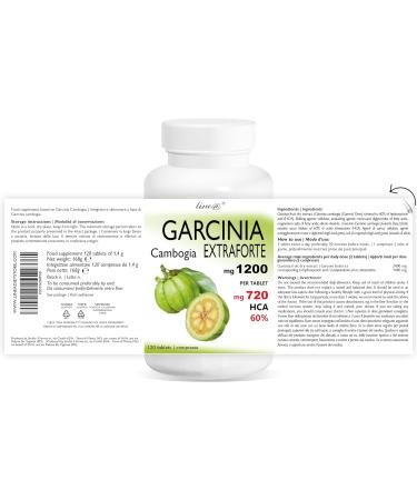 Garcinia Cambogia Extraforte 1200mg - 120 Tablets - 100% Pure & Natural (720mg HCA) - Authentic Italian Weight Loss Supplement - Buy Online on GoSupps.com