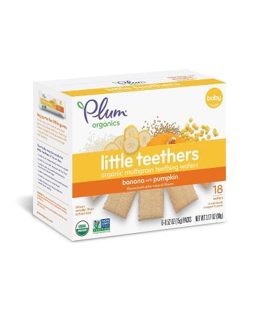 Plum Organics Little Teethers Banana & Pumpkin Teething Wafers - 3 Oz, 6 Count (Pack of 6) - Buy Online on GoSupps.com