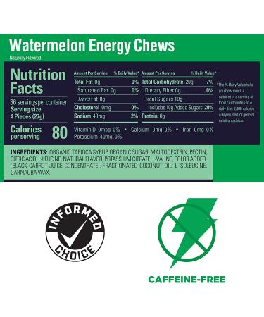 GU Energy Chews Watermelon Gummies with Electrolytes - 18 Packs (144 Chews) - Buy Online on GoSupps.com