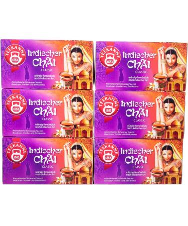 Teapot Indian Chai pack of 6 (6 x 20 tea bags) 6 x 40 g 20 pieces (pack of 6)