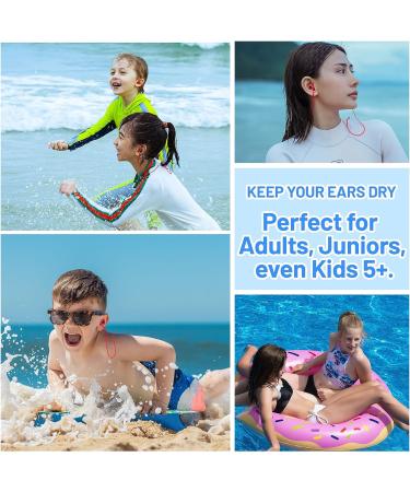 Swim Ear Plugs - Waterproof Silicone for Adults & Kids - 4 Sizes for Small Ear Canals - Buy Online on GoSupps.com