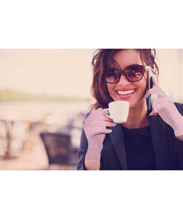 Compression Gloves for Arthritis Pain Relief - Pink (Open Fingertips) S | Doctor Developed & Written Handbook | Hand Support for Men & Women - Buy Online on GoSupps.com